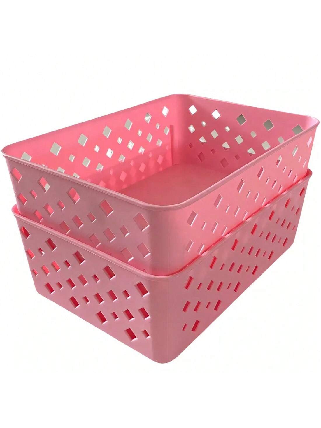 Kit 2 Cestos Empilháveis Rosa