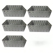 Kit 5 Cestos Organizadores Cinza 19x13x7cm
